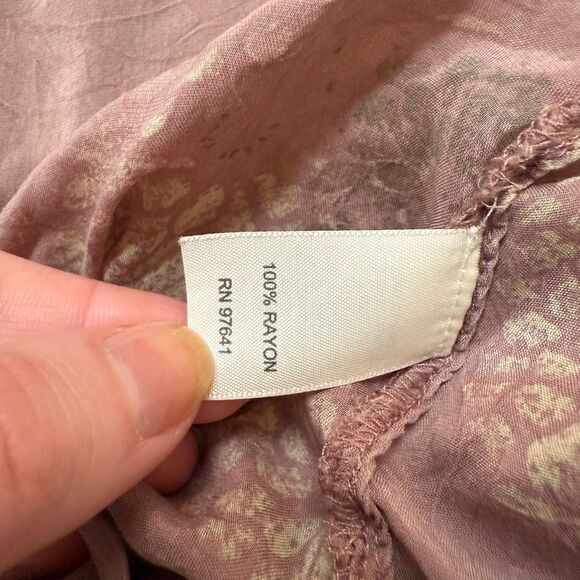 J Jill Silk Floral Wrap Boho Blouse Top Flutter Tunic Paisley Medium M - Picture 4 of 7